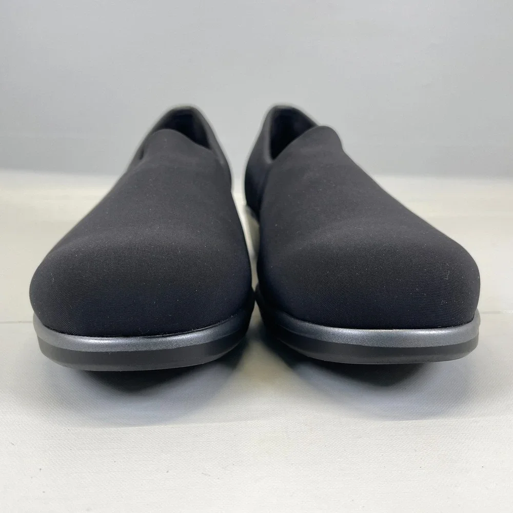 SAS Bliss Wedge Loafers Womens Size 8.5 M Black Stretch Slip On Comfort Shoes